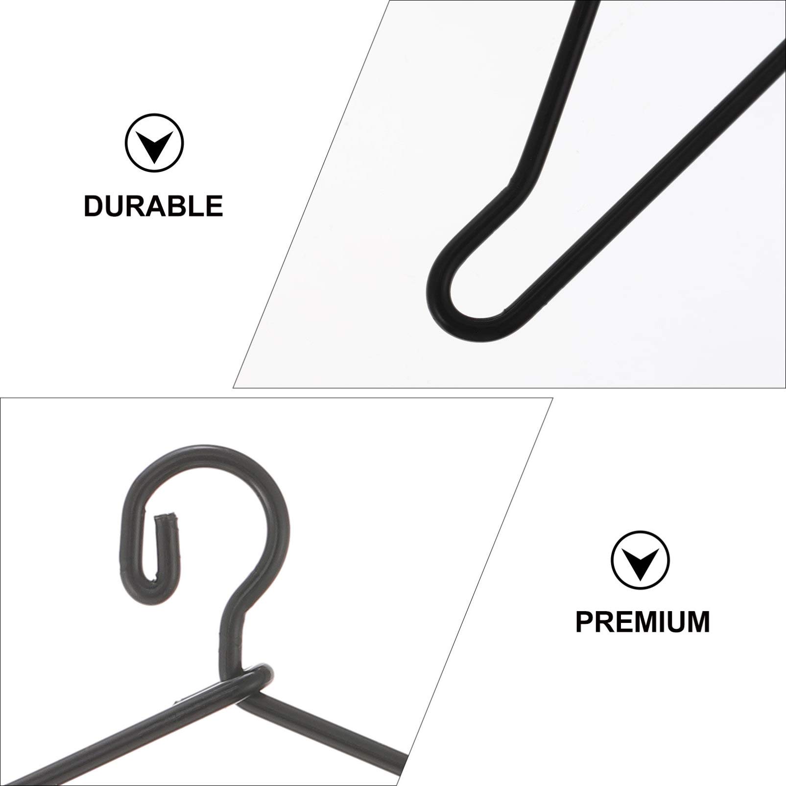 EXCEART 50pcs Mini Doll Clothes Hangers - 40mm Black Wire Hangers for Dollhouse & Kids Wardrobe | Perfect for Barbie Clothes, American Girl Doll Outfits & DIY Miniature Fashion Display