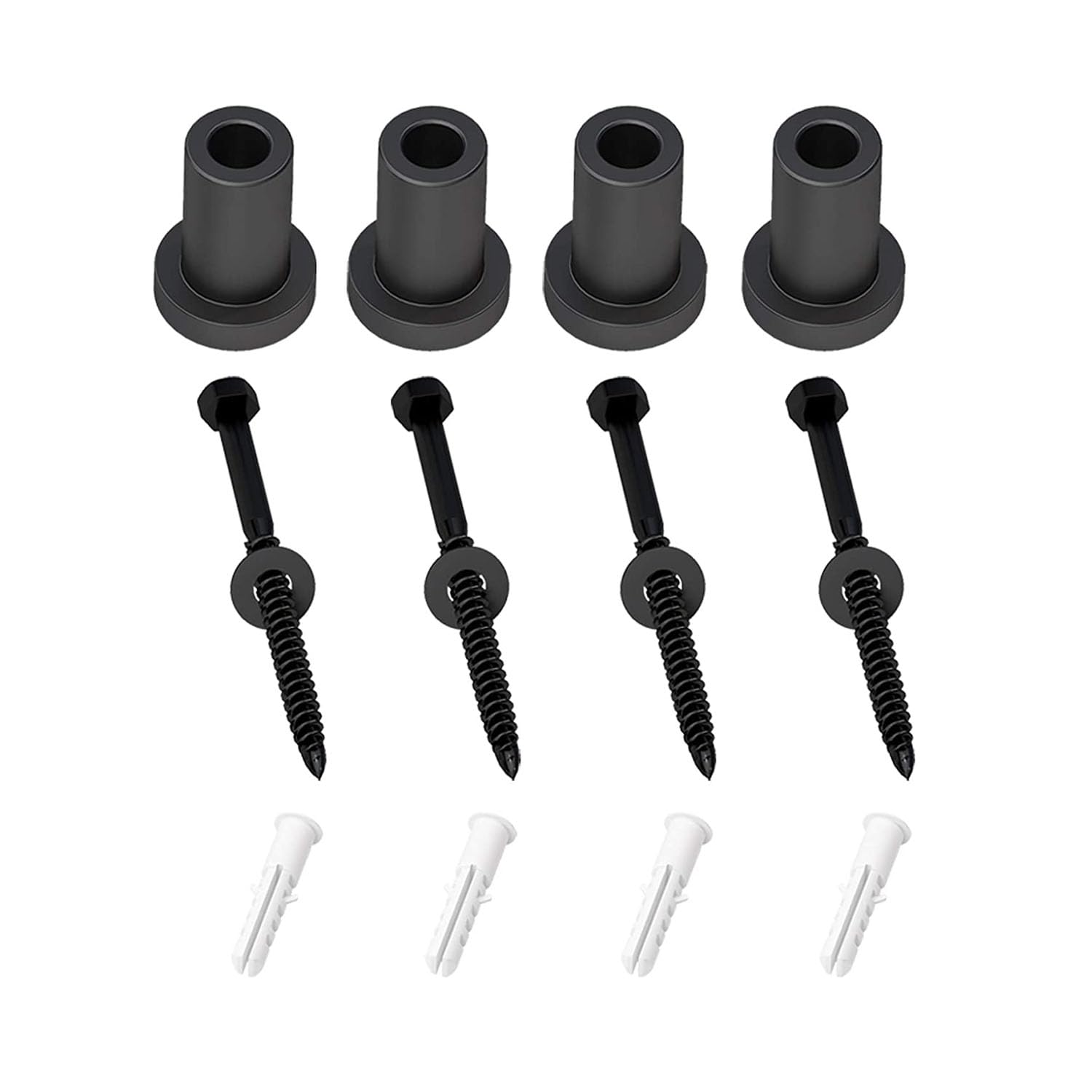4 Pcs Sliding Barn Door Wall Spacer Kit - Carbon Steel Replacement with Screws for Sliding Barn Door Hardware - 30mmx35mm Metal Track Connector - Perfect for Home, Office and Barn Door Installation