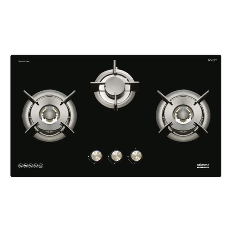 Europace ECH5501DBK 90cm Slimline Range Hood + EBH6381STG 80cm Built-In Gas Cooktop (3 Burner) - Modern Kitchen Ventilation & Cooking Solution for Home Chefs