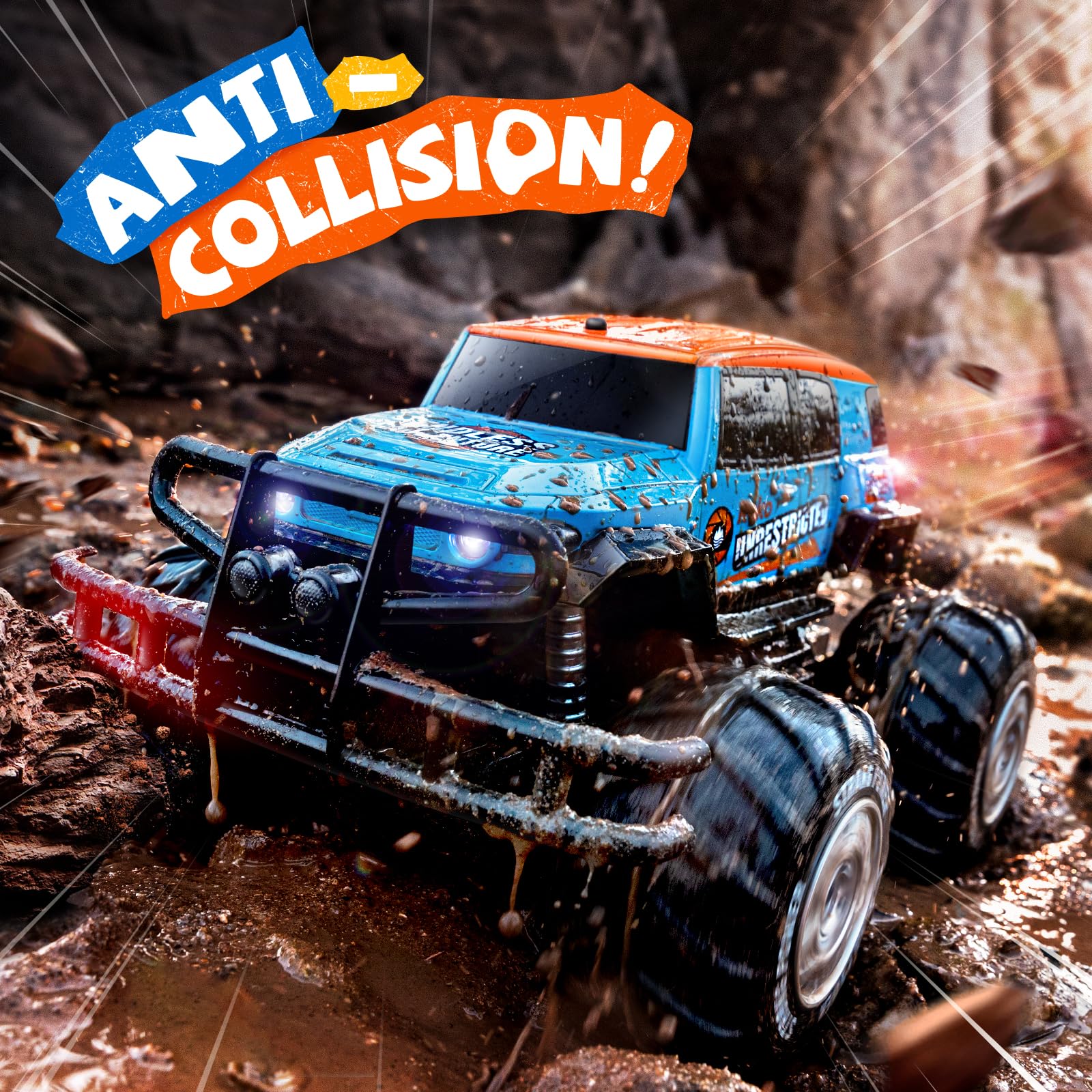 Ruko 1601AMP 1:10 Scale Amphibious RC Monster Truck - Waterproof 4x4 Off-Road Remote Control Car with 2 Rechargeable Batteries - All Terrain Vehicle for Boys & Kids - Perfect for Beach, Pool, Snow & Outdoor Adventures
