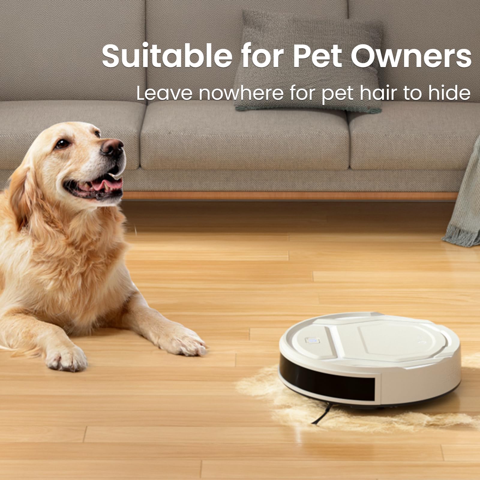 Lefant M210 Pro Slim Robot Vacuum Cleaner - Powerful Suction, 120 Min Runtime, Self-Charging, WiFi/Alexa/APP/Voice Control - Ideal for Pet Hair, Hard Floors & Low-Pile Carpets - Perfect for Daily Home Cleaning & Pet Owners