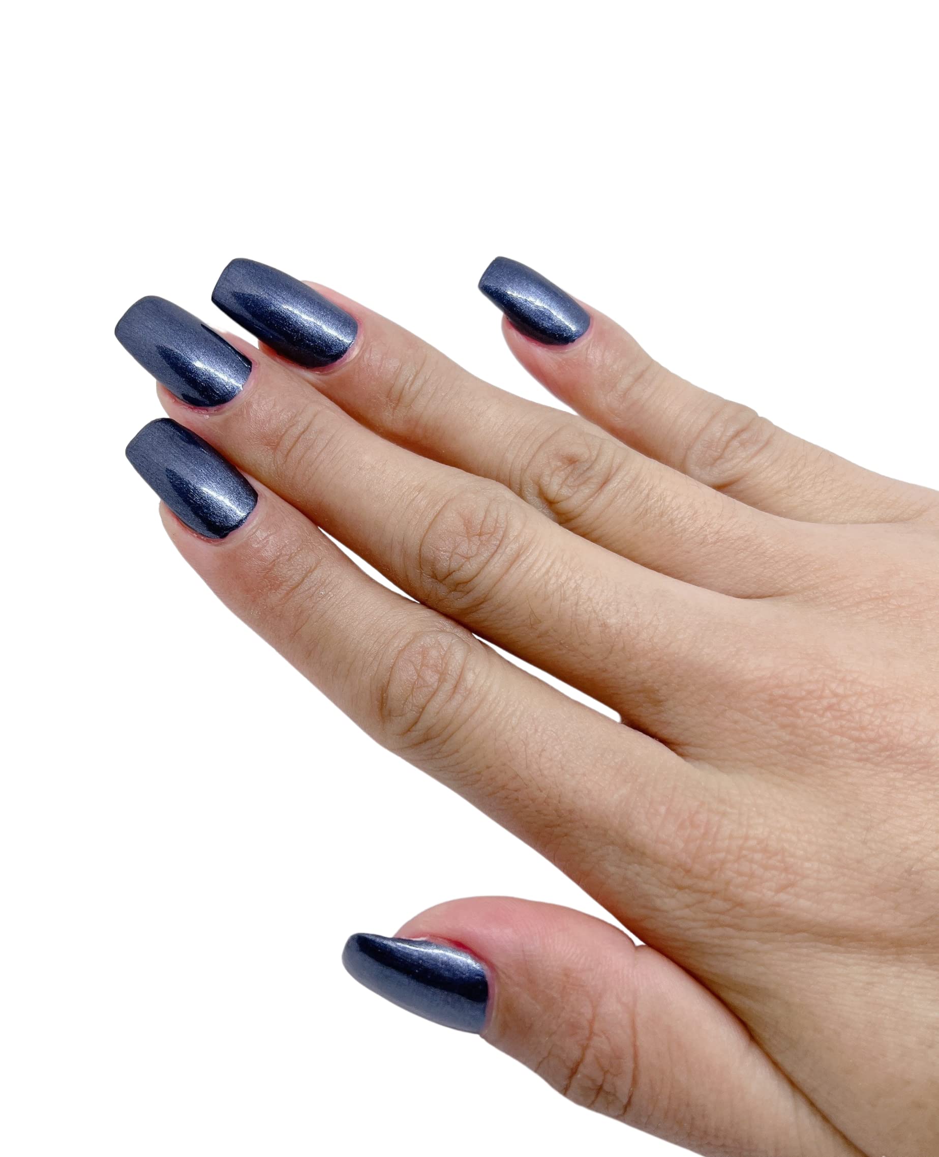 U Shine Wear My Denim Nail Polish - Navy Blue Shimmer Nail Lacquer (11ml) | Paraben-Free, Vegan, Long-Lasting Formula | No Yellowing, Chipping or Cracking | Perfect for Everyday Wear, Parties & Special Occasions