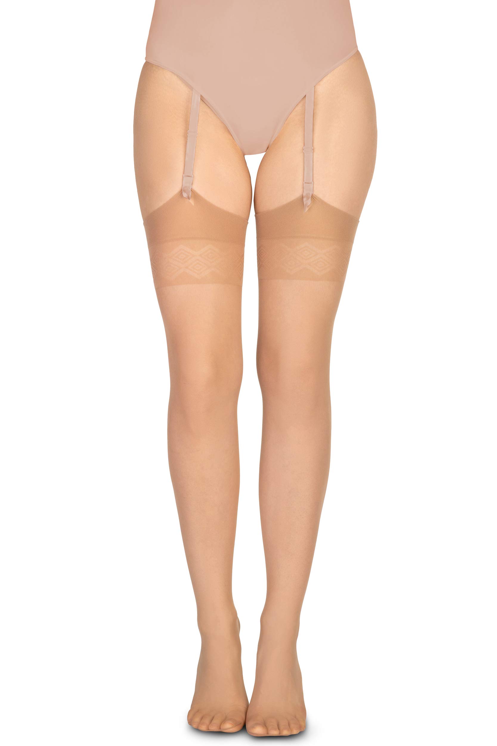 Annes Styling Women's Thigh High Suspender Stockings - 15 Denier Silky Pantyhose with Garter Belt for Elegant Outfits | Perfect for Christmas, Parties & Special Occasions