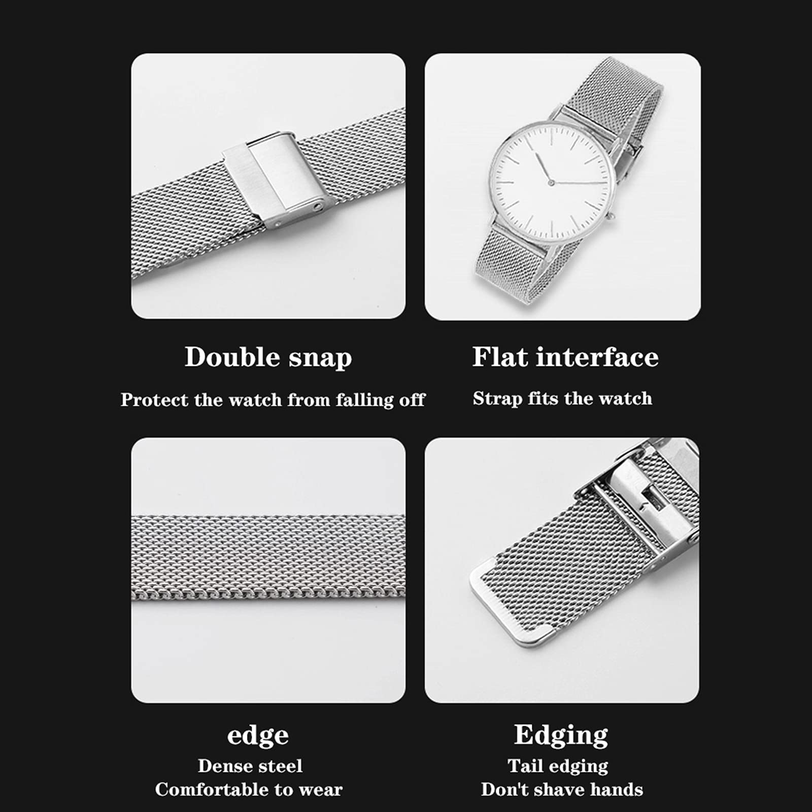 Quick Release Stainless Steel Mesh Watch Band - 24mm Rose Gold Metal Strap Replacement for Men & Women, Compatible with Most Smart Watches, Perfect for Work, Travel & Everyday Wear