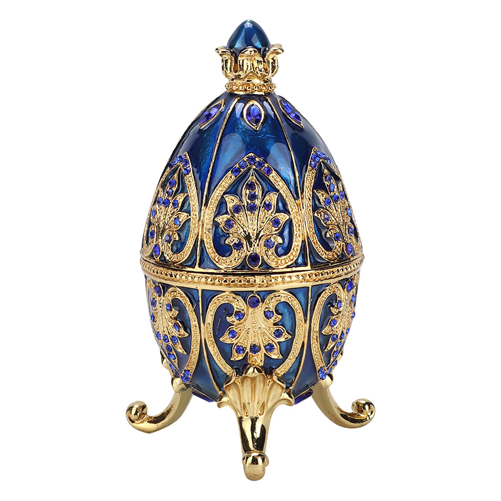 European Style Enamel Painted Shiny Diamonds Easter Egg Jewelry Box - Elegant Storage for Pearls, Pendants, Beads & Necklaces | Perfect for Easter Gifts, Home Decor & Jewelry Organization
