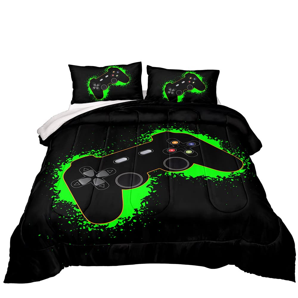 Z.Jian HOME Gaming Comforter Set for Boys & Teens - Game Controller Design, All-Season Down Alternative Bedding, Twin Size - Perfect for Gamer Bedroom Decor & Teen Room Theme