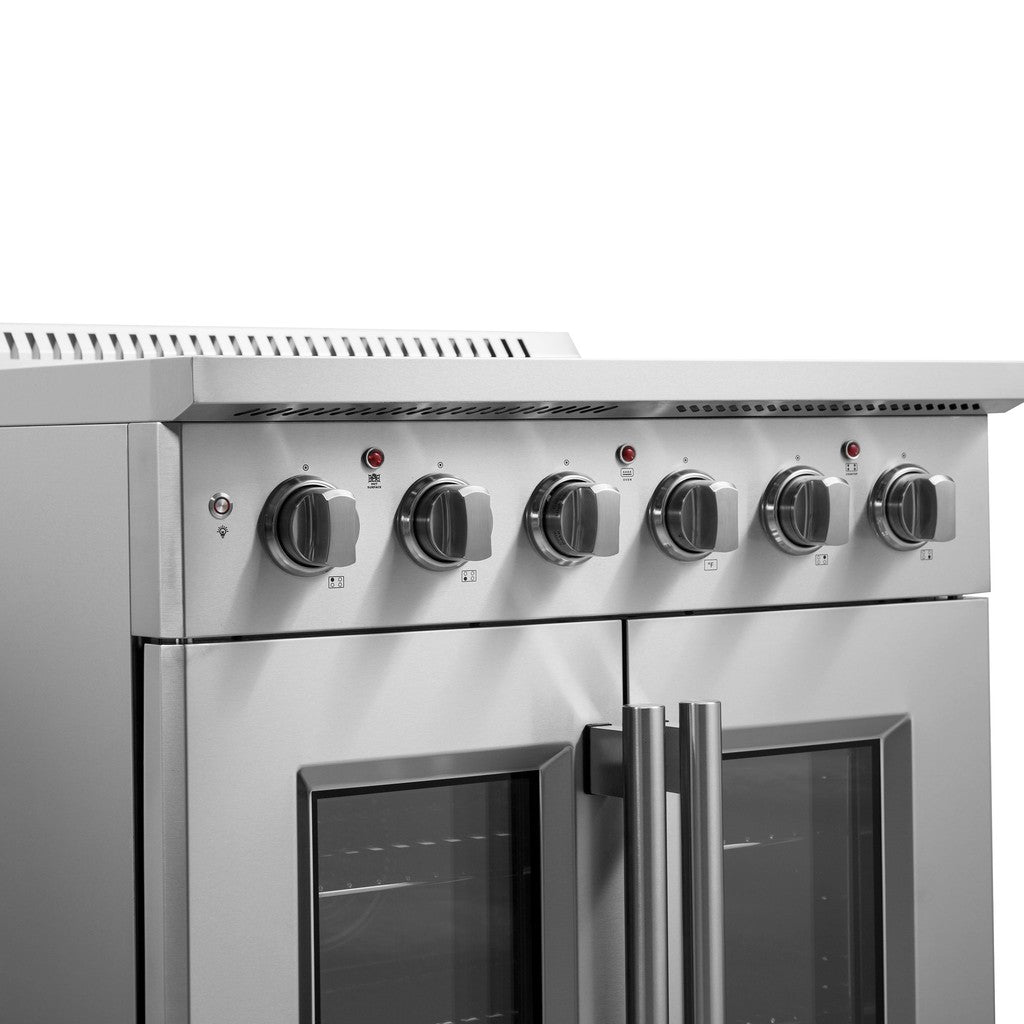 Forno Galiano 30-inch 4.32 cu. ft. Stainless Steel French Door Freestanding Electric Range - FFSEL6917 30 | Perfect for Modern Kitchens & Home Cooking