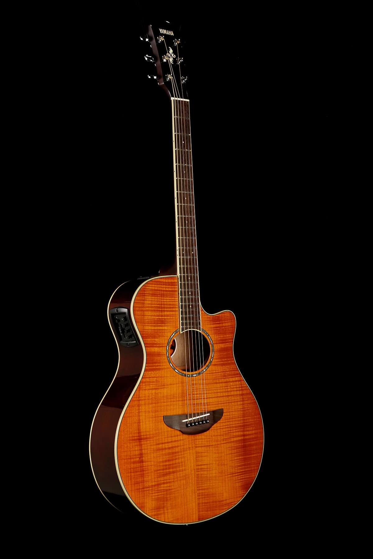Yamaha APX 600 Flamed Maple Amber Acoustic Electric Guitar - Perfect for Stage Performances & Home Recording