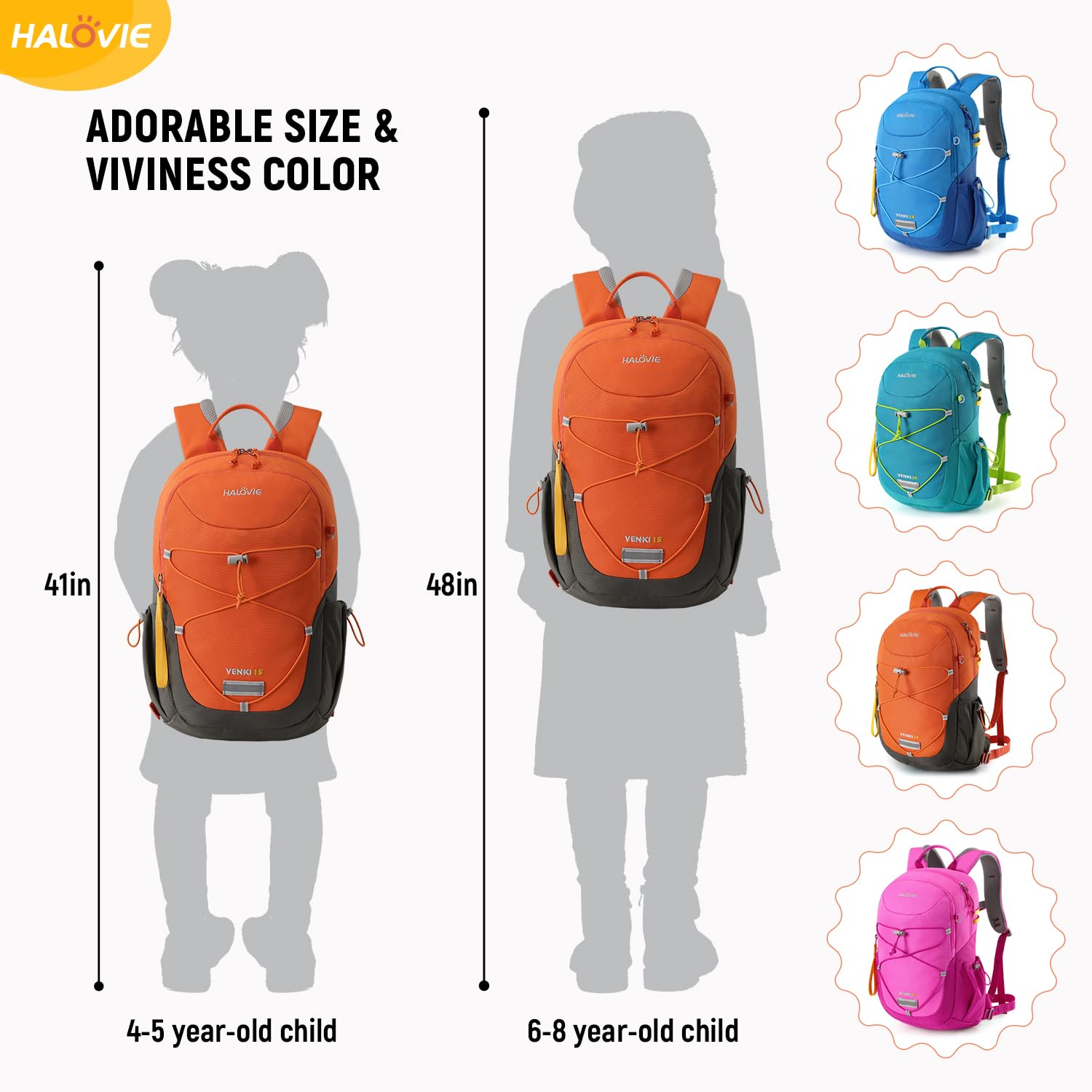 HALOVIE Kids Backpack for Boys & Girls - Lightweight Small Travel Backpack, Durable Preschool & Kindergarten School Backpack for Outdoor Activities, Daycare & Daily Use