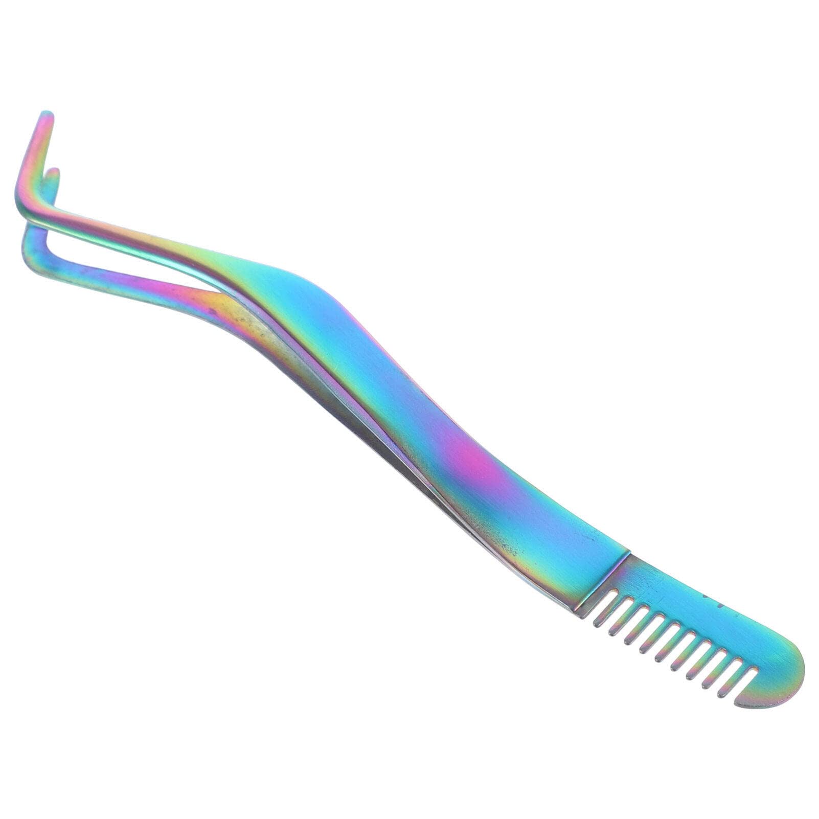 Professional 2-in-1 Eyelash Tweezers with Comb - Precision Lash Extension Applicator & Styling Tool for Salon, DIY Home Use & Professional Makeup Artists