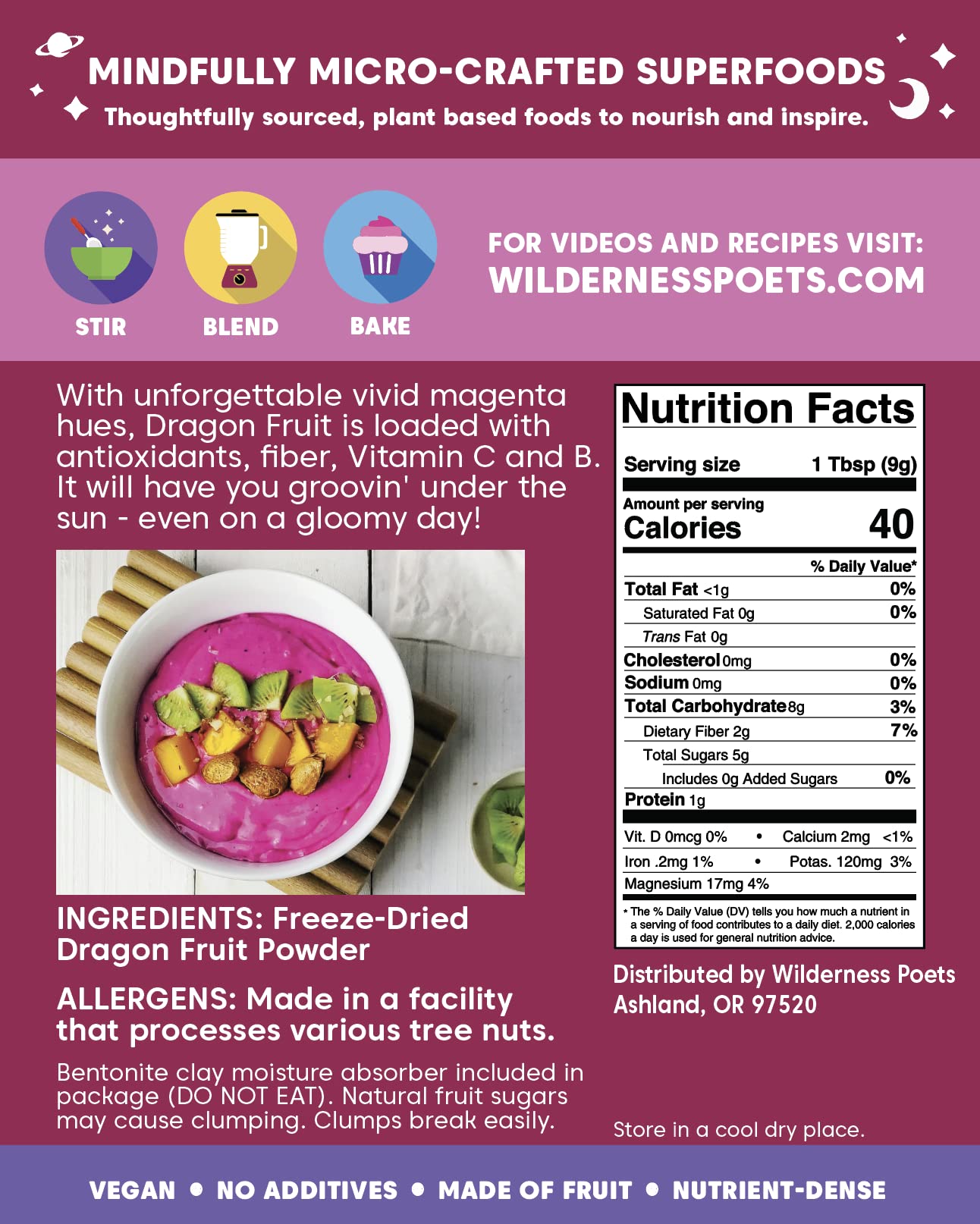 Organic Freeze Dried Dragon Fruit Powder (Pitahaya) - 5lb Bulk Pack - Natural Superfood for Smoothies, Baking & Healthy Snacks - Vegan, Gluten-Free, Non-GMO - Perfect for Smoothie Bowls, Yogurt Toppings & Energy Bars
