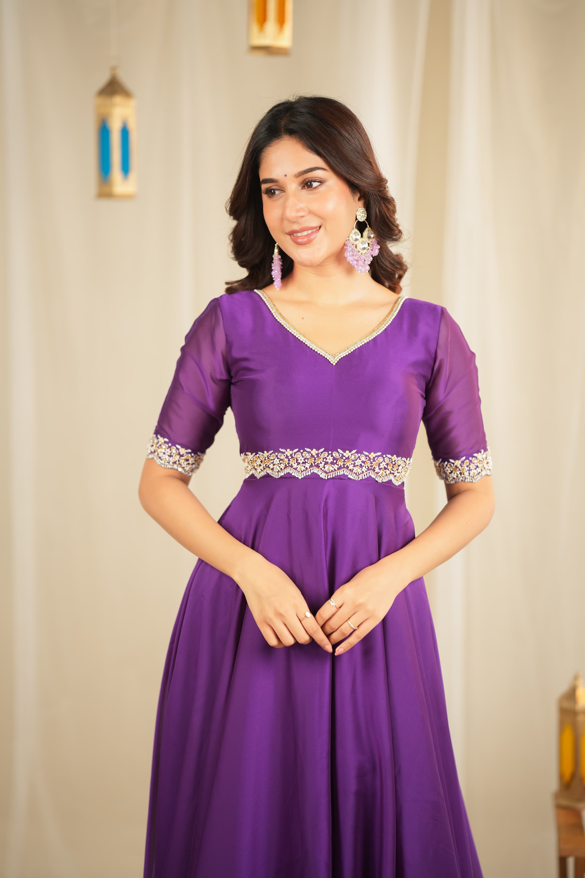 Yasodha Premium Designer Anarkali Suit for Women - Elegant Indian Party Wear & Wedding Guest Outfit - Perfect for Festivals, Diwali, and Special Occasions