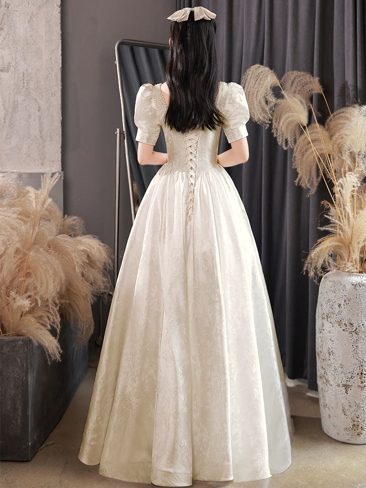 Elegant White A-Line Long Prom Dress for Sweet Princess Birthday Party - Formal Evening Gown for Homecoming, Quinceañera, and Special Occasions