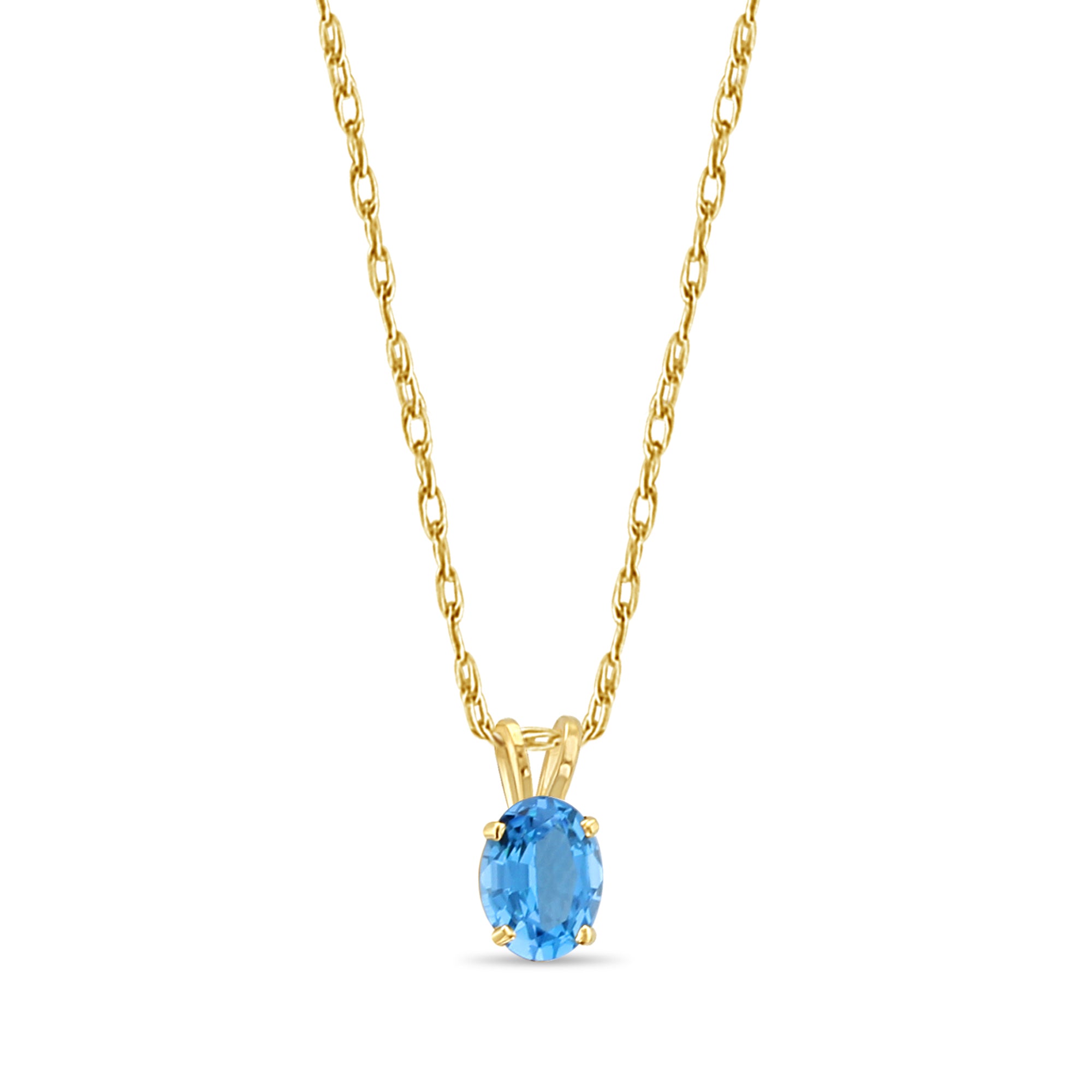 Oval Blue Topaz Solitaire Necklace - Elegant Sterling Silver Pendant for Women | Perfect for Weddings, Anniversaries & Special Occasions