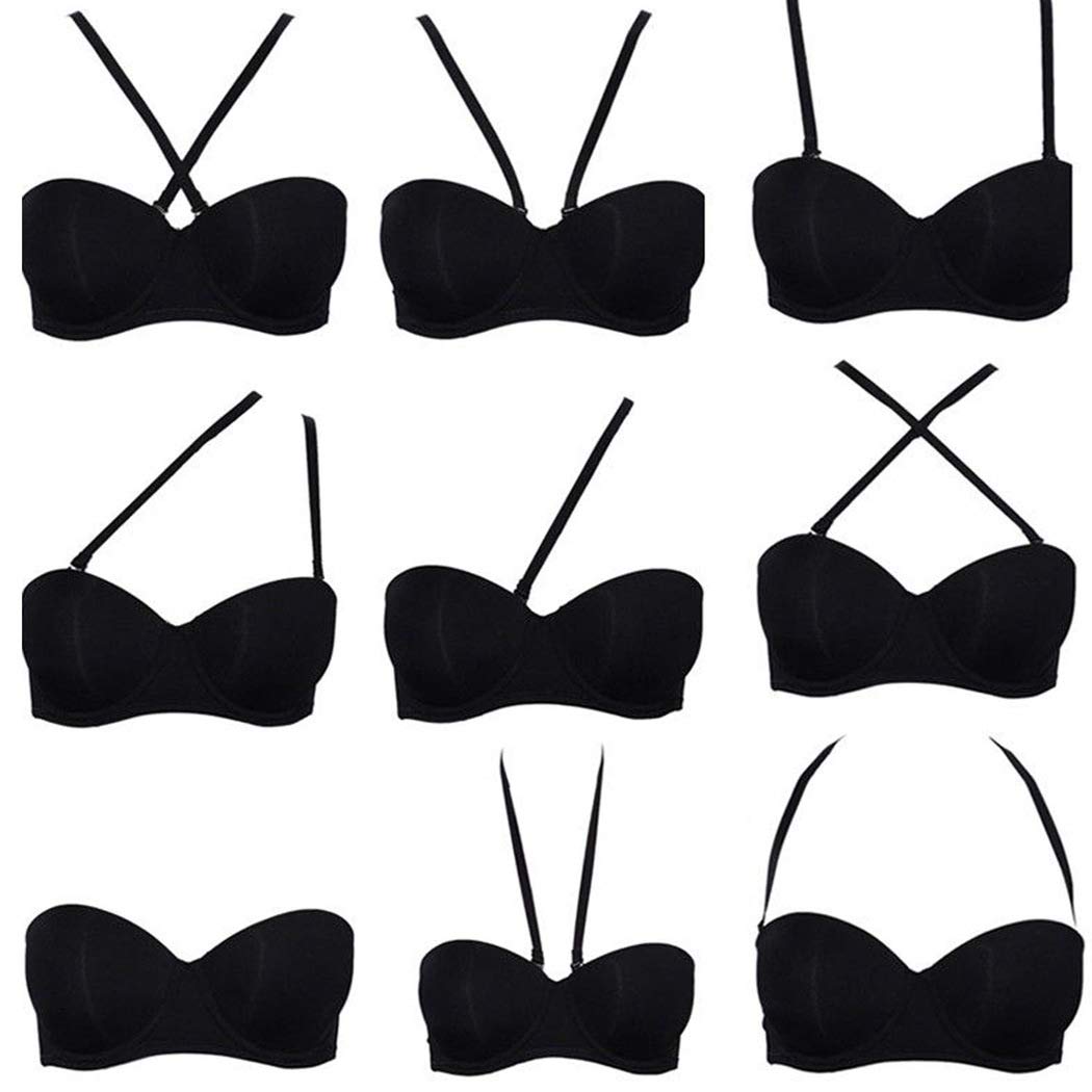 YANDW Strapless Convertible Push Up Bra - Heavy Padded Lift & Support - Adds 2 Cup Sizes - Multiway T-Shirt Bra for Wedding, Evening Wear & Everyday Comfort