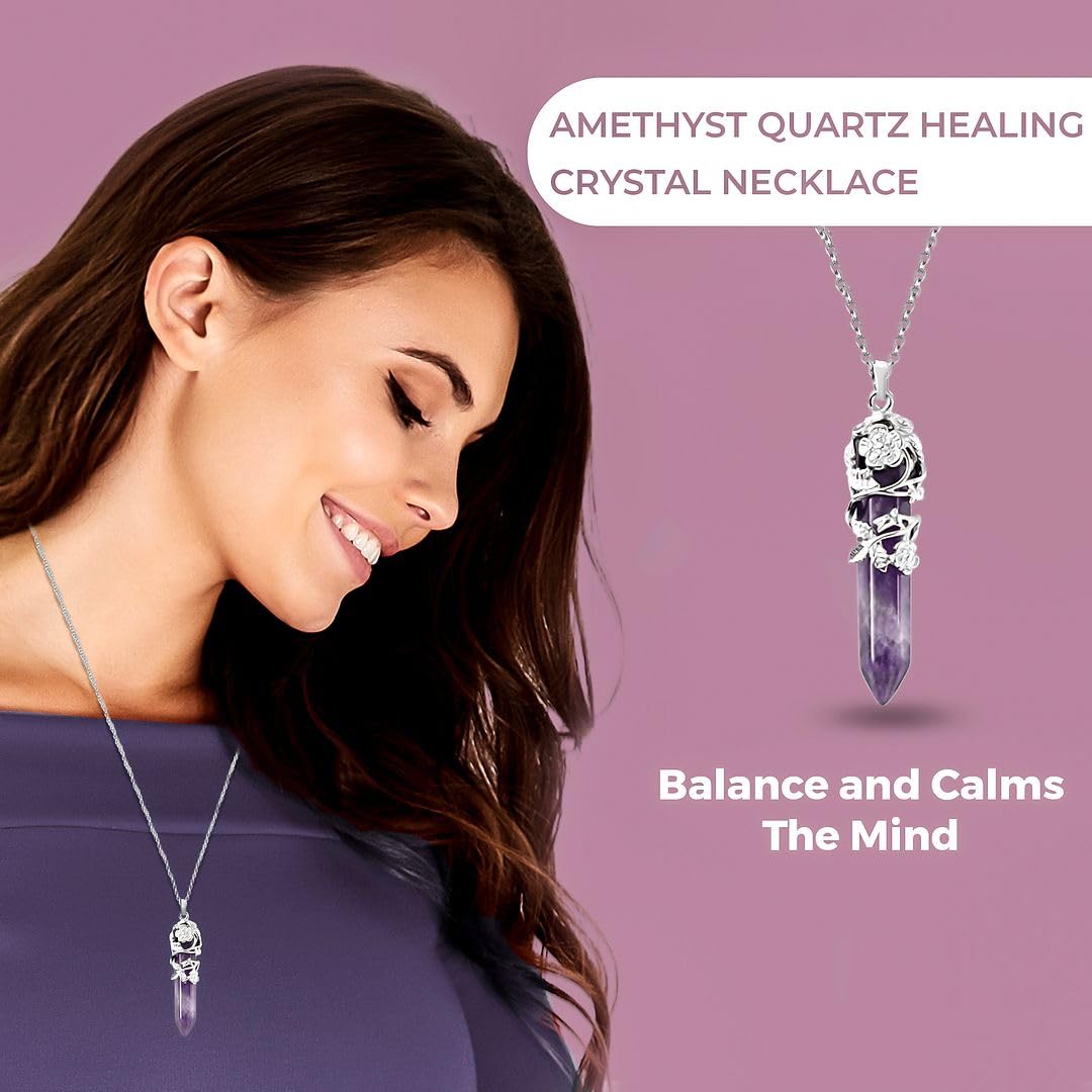 Real Natural Healing Crystal Necklaces for Women - 24