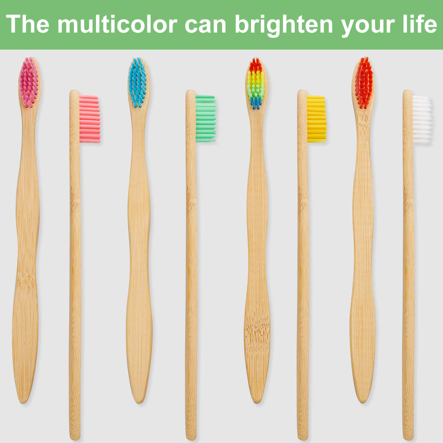 Eco-Friendly 40-Pack Bamboo Toothbrushes with Charcoal & BPA-Free Nylon Bristles (Multi-Color) - Sustainable Oral Care for Home, Travel & Zero Waste Lifestyle