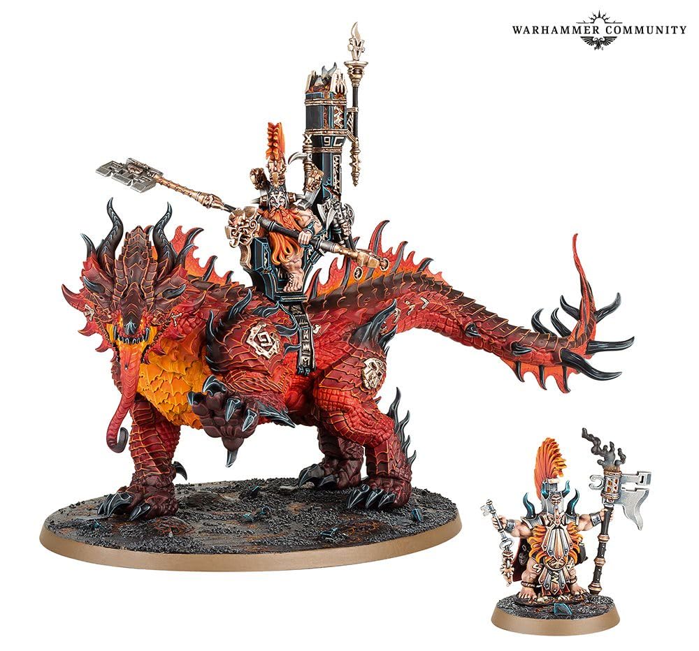 Games Workshop Warhammer Age of Sigmar Fyreslayers Runefather on Magmadroth Miniature - Epic Tabletop Wargaming Figure for Fantasy Battles & Collectors