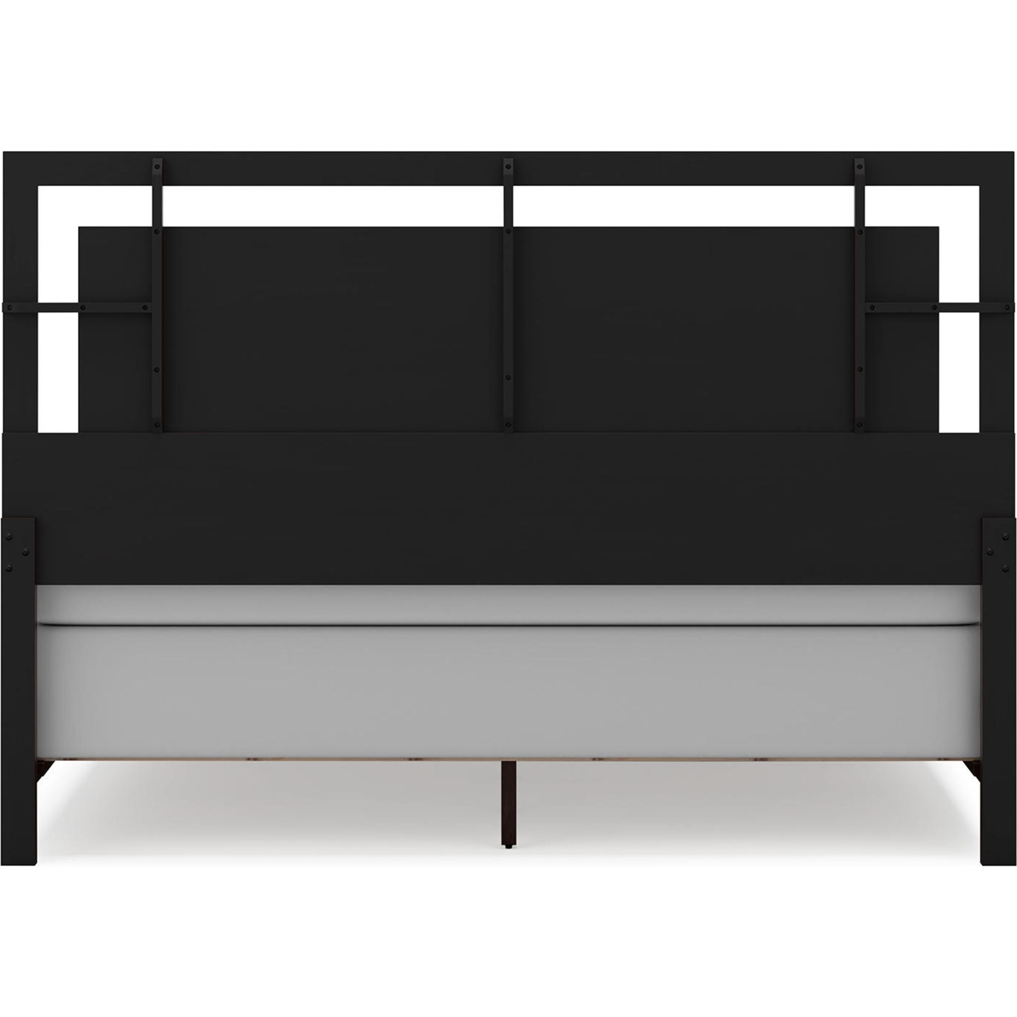 Stylish Covetown King Panel Bed Frame - Modern Wooden Platform Bed with Upholstered Headboard - Perfect for Master Bedroom & Guest Room Decor