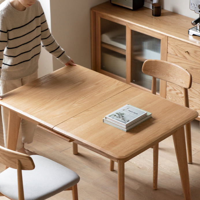 Solid Oak & Ash Wood Nordic Wall Mounted Extendable Dining Table - Space Saving Retractable Design for Small Apartments & Modern Homes
