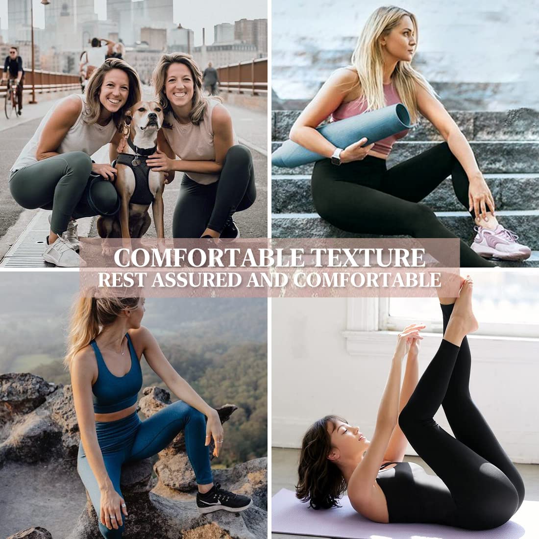 FEYHAY Women's High Waisted Yoga Pants 3-Pack - Tummy Control Butt Lifting Leggings for Workout, Running & Gym - Non See-Through Athletic Pants for Women - Perfect for Yoga, Pilates & Everyday Wear