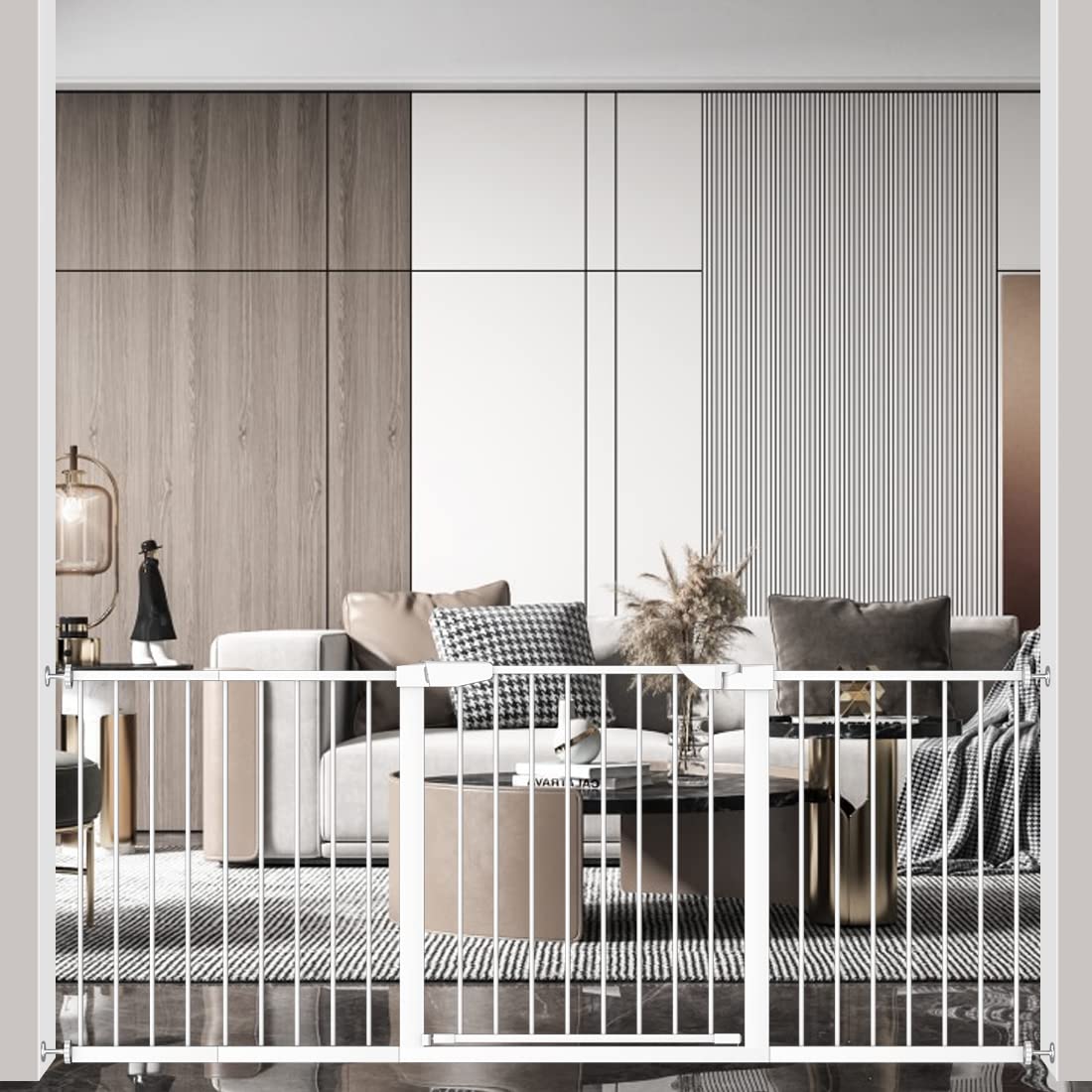 Fairy Baby White Adjustable Pressure-Mounted Safety Gate for Doorways 76.38