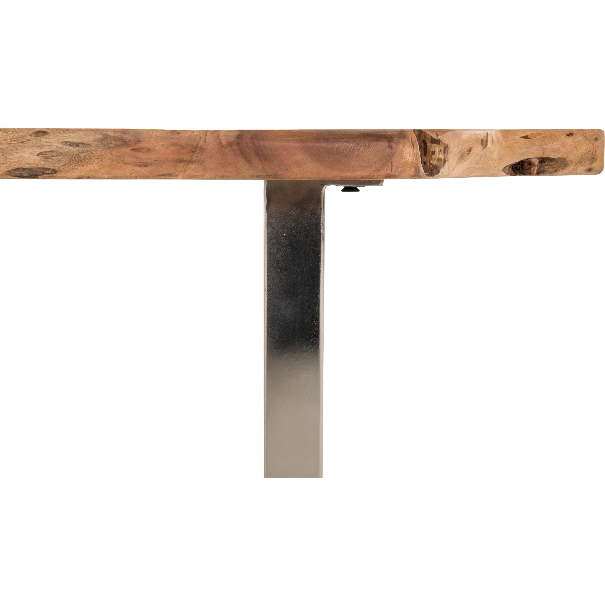 Brien Dining Bench - Brown/Silver Wooden Kitchen Bench with Metal Legs - Perfect for Dining Room, Kitchen Island, or Breakfast Nook (1568556K)