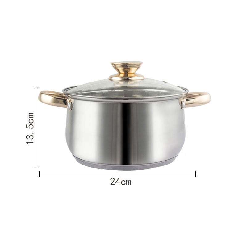 12-Piece Stainless Steel Cookware Set - Stock Pot, Saucepan, Casserole & Kettle for Professional & Home Kitchens | Perfect for Boiling, Stewing, Frying & Slow Cooking
