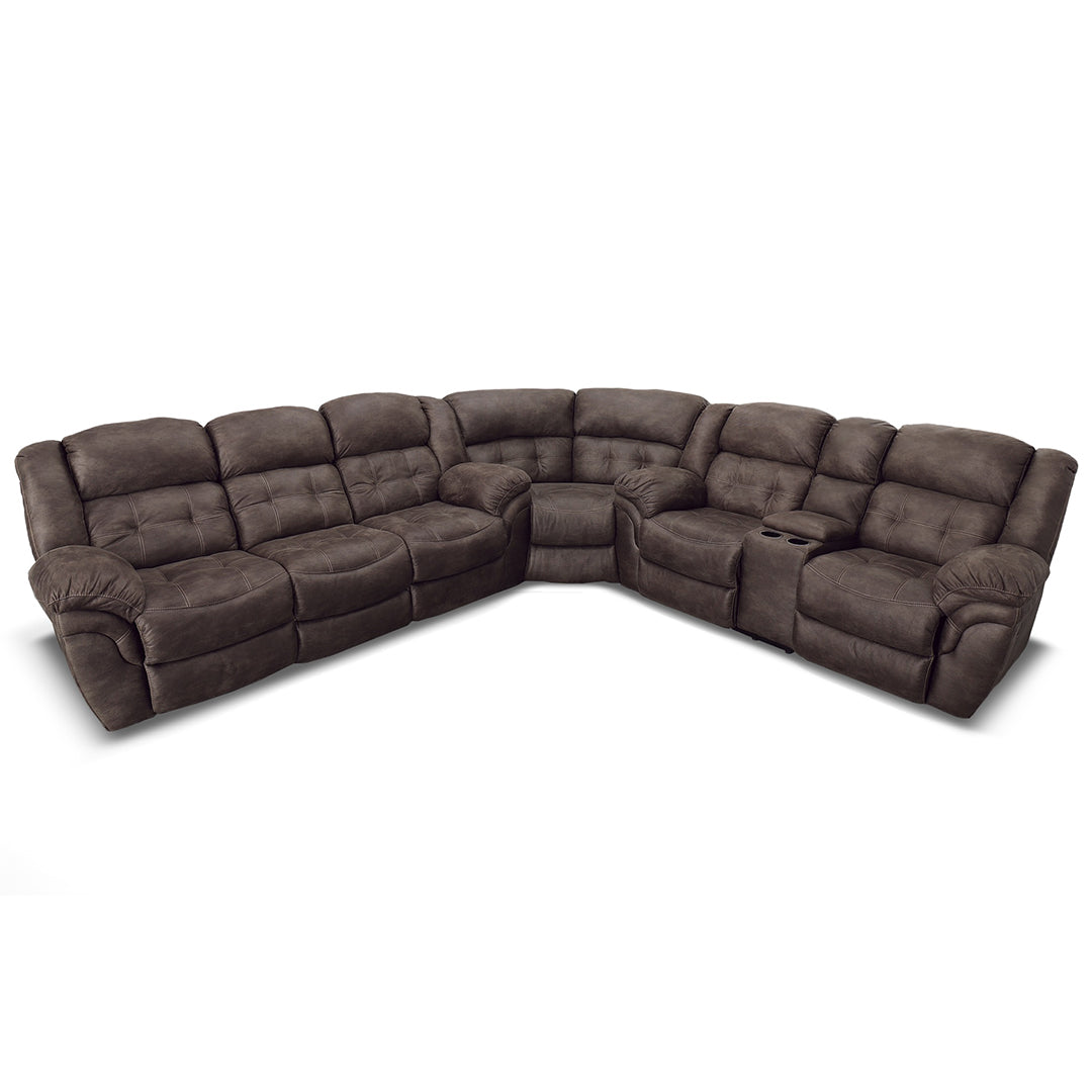 Premium Frontier Reclining Sectional Sofa with Cup Holders - Modern L-Shaped Couch for Living Room, Home Theater & Family Gatherings