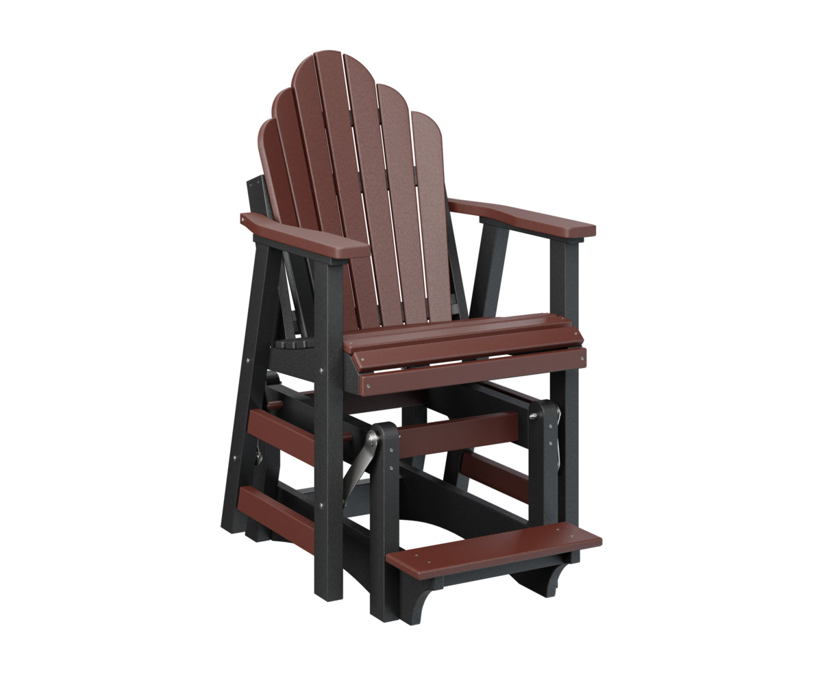 Berlin Gardens Cozi Back Single Counter Glider - Outdoor Patio Swivel Bar Stool for Kitchen Island, Deck & Poolside Relaxation