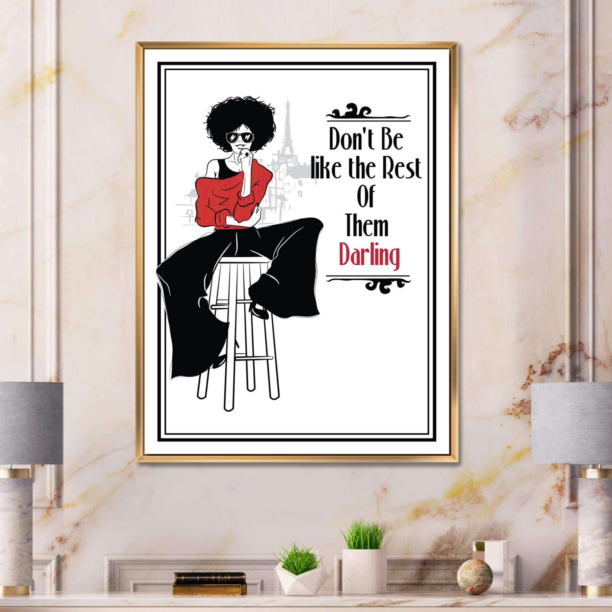 Modern Framed Canvas Wall Art Print - Style Passion Life Fashion Girl VI | Home Decor, Living Room, Bedroom, Office