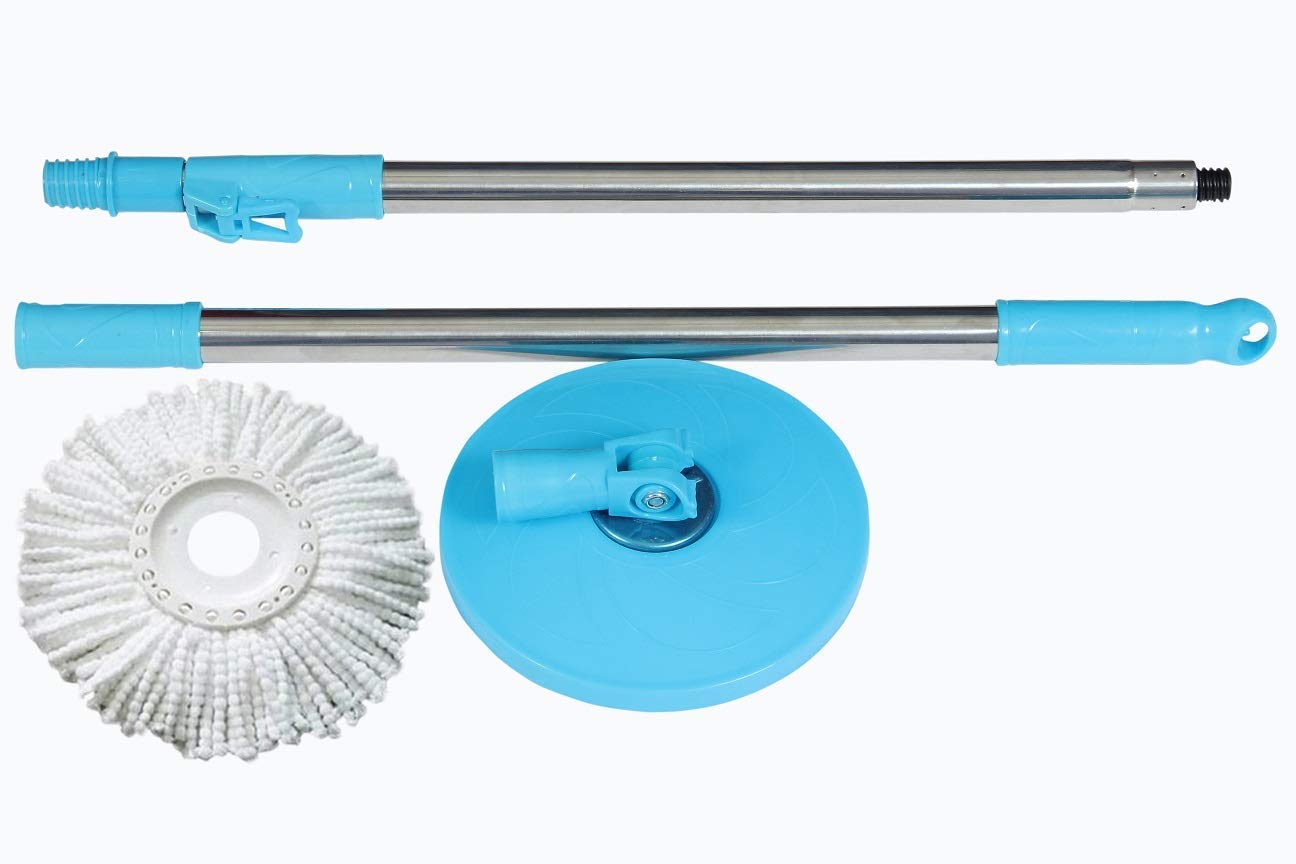 MorningVale 360° Rotating Spin Mop with Microfiber Refill & Stainless Steel Handle - Multi-Surface Floor Cleaner for Kitchen, Bathroom, and Hardwood Floors