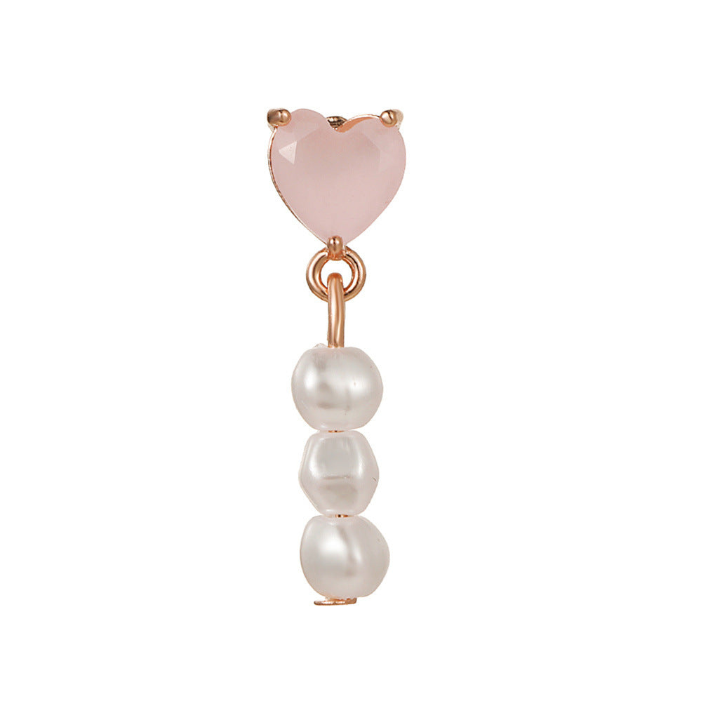 20G Heart Pearl Stud Dangle Helix Cartilage Earrings for Women | EGD0367 | Elegant Jewelry for Daily Wear, Parties & Special Occasions