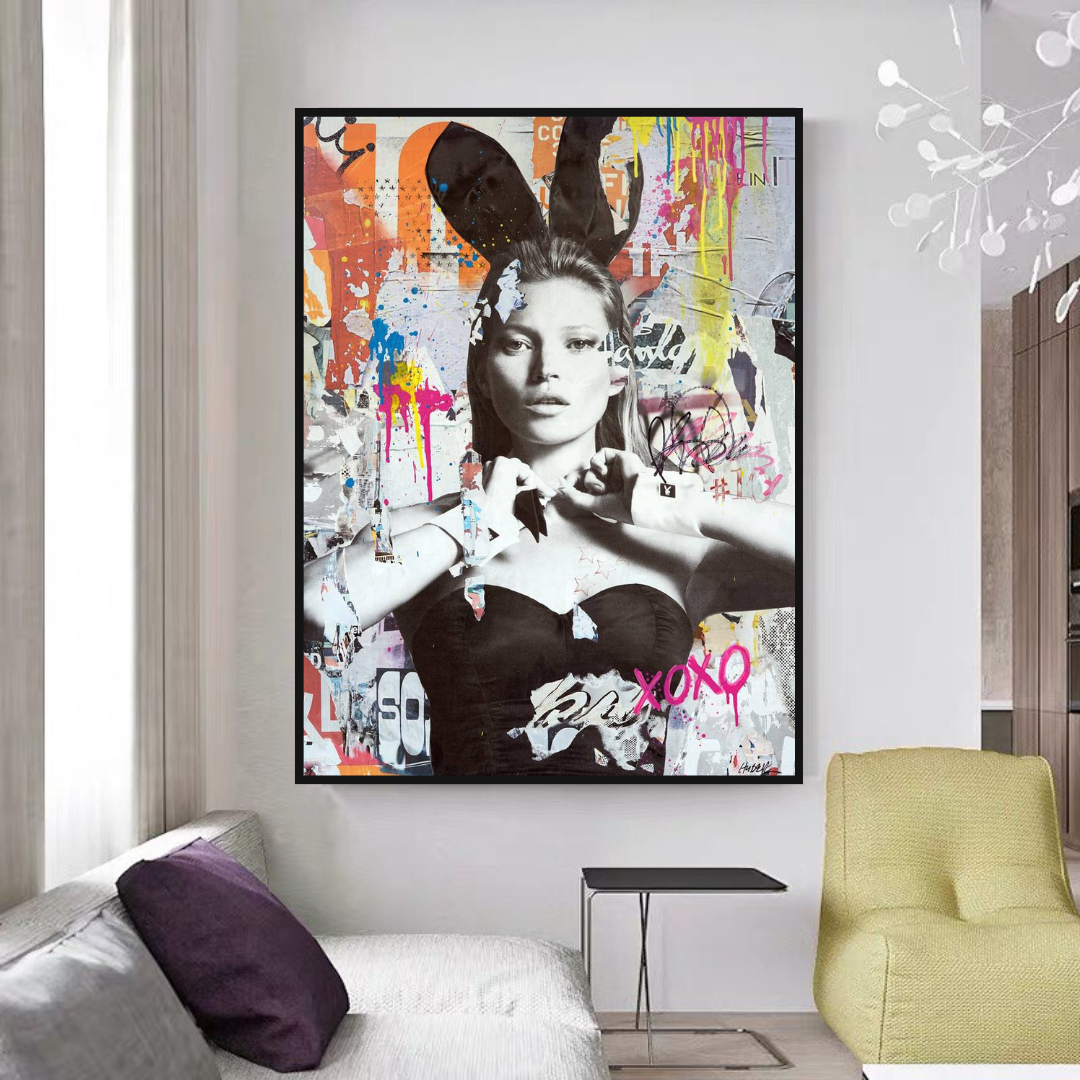 Kate Moss Bunny Art Prints - Unique & Captivating Wall Decor for Home, Office & Gifts | Pop Art Masterpieces for Modern Interiors