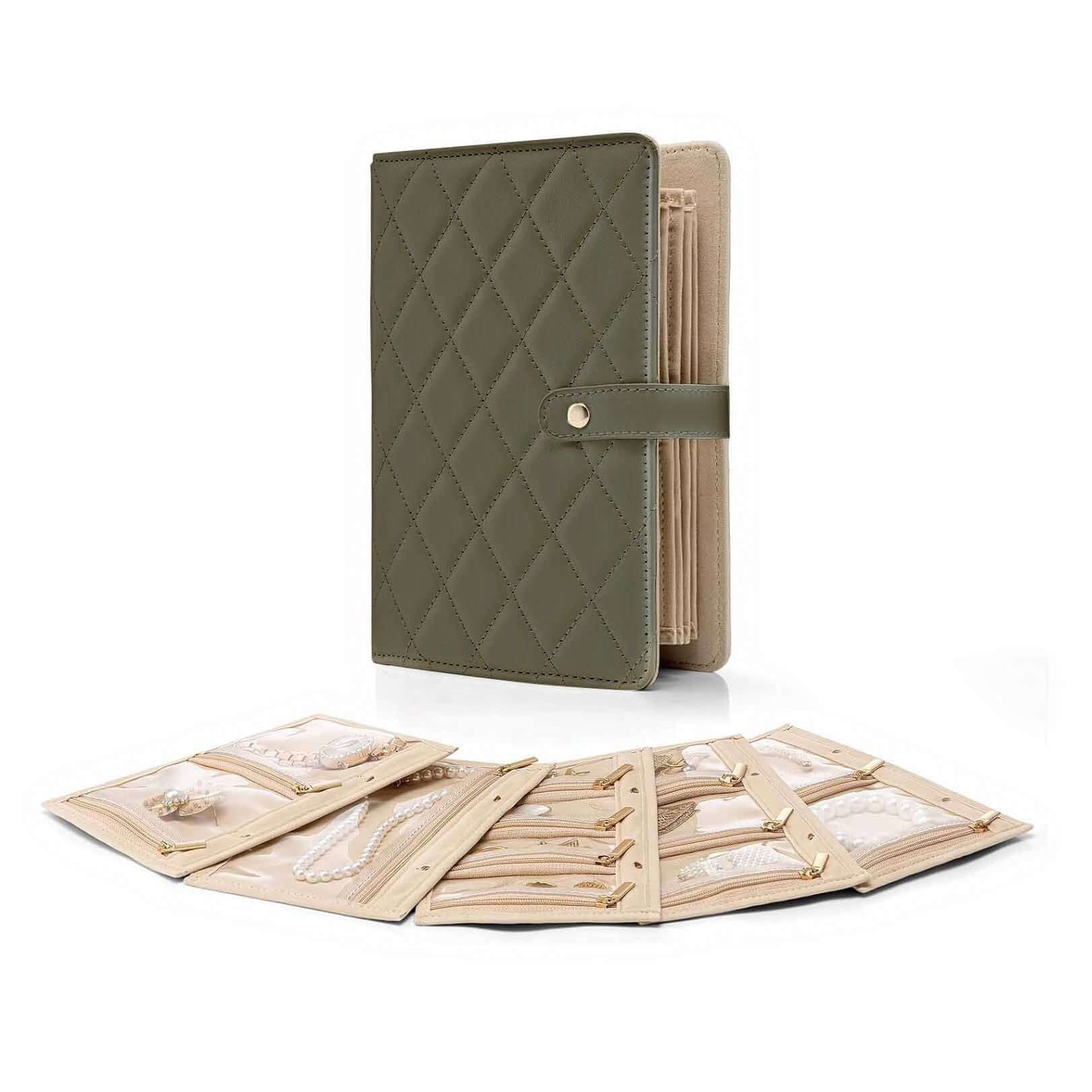 Premium Jewelry Organizer Case - Zippered Binder Book with Storage Pouch | APJ313 | Perfect for Travel, Home & Gift Giving