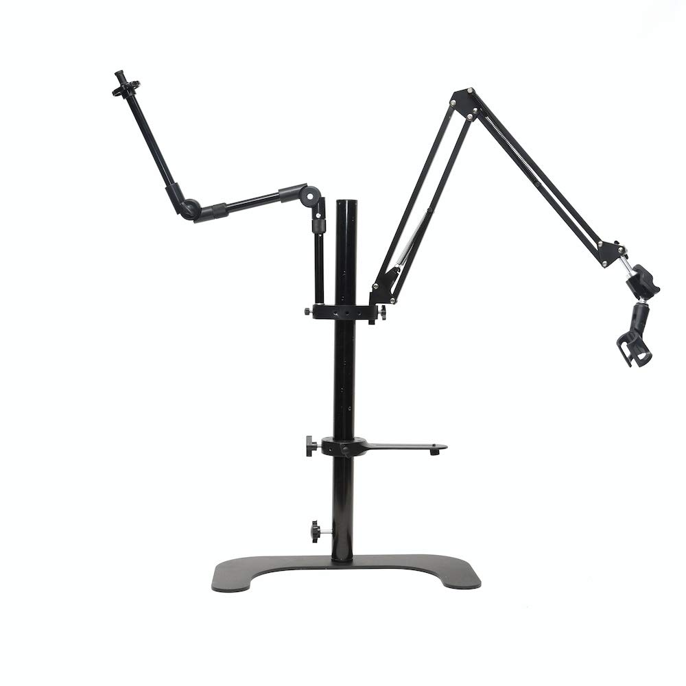 Glide Gear DST100 Desktop C-Stand - Adjustable Studio Stand for Podcasting, Live Streaming, Video Recording & Photography - Perfect for YouTube, Zoom Meetings & Content Creation