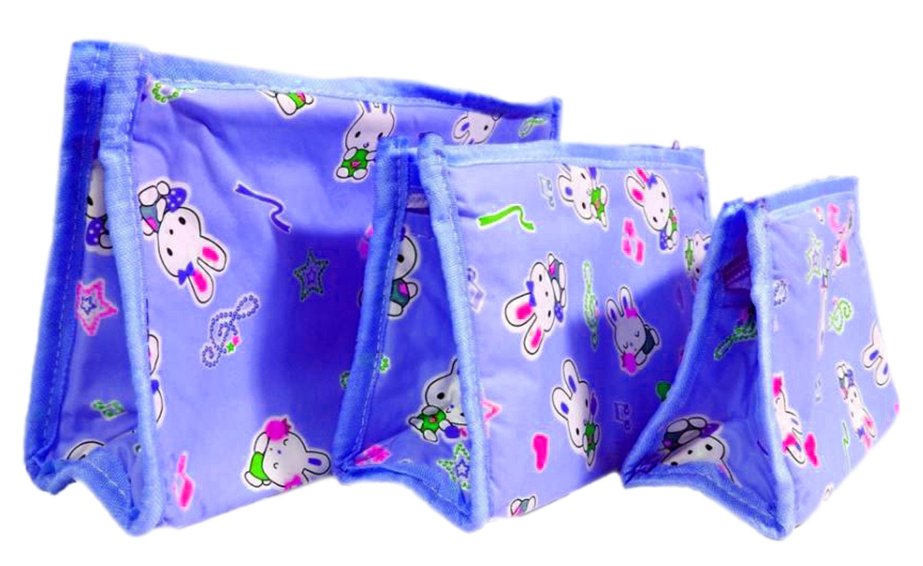 Atorakushon® Fabric Multipurpose Makeup Pouch - Cosmetic & Jewelry Organizer, Travel Toiletry Bag, Vanity Storage Box (Blue) - Perfect for Home, Travel & Wardrobe Organization