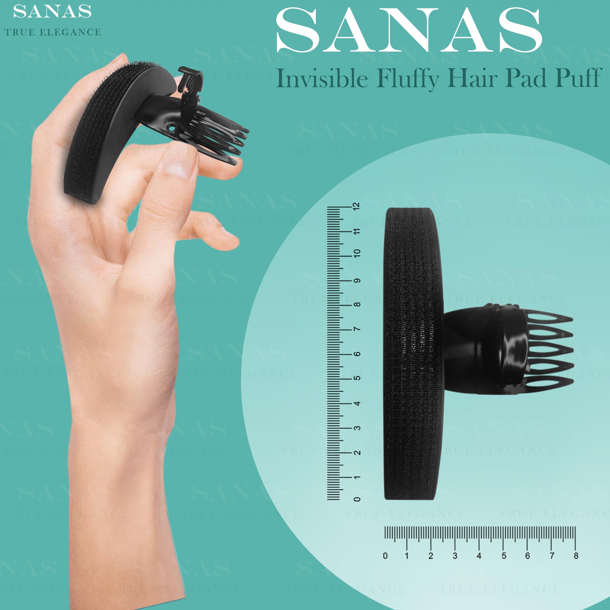 Sanas Puff Maker for Hair - 2Pc Hair Bun Maker with Inserts, Bumpits for Hair Puff, Hairstyling Tools for Women - Perfect for Updos, Ponytails & Voluminous Styles