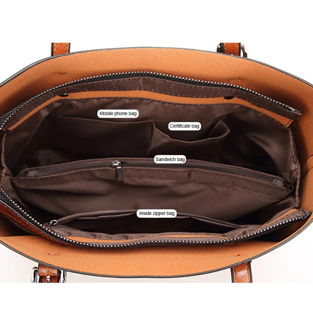 Premium Women's Oil Wax Leather Handbag - Stylish Crossbody Purse for Work, Travel & Everyday Use