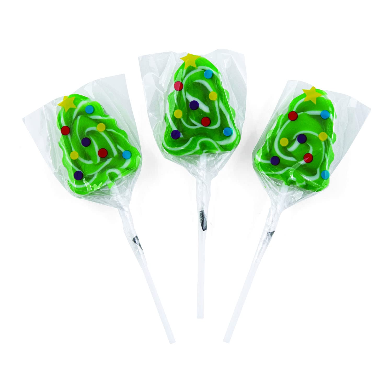 Christmas Tree Swirl Lollipops - 12 Individually Wrapped Holiday Suckers for Party Favors, Stocking Stuffers & Gift Bags | Novelty Themed Candy for Christmas Celebrations, Office Treats & Festive Gatherings
