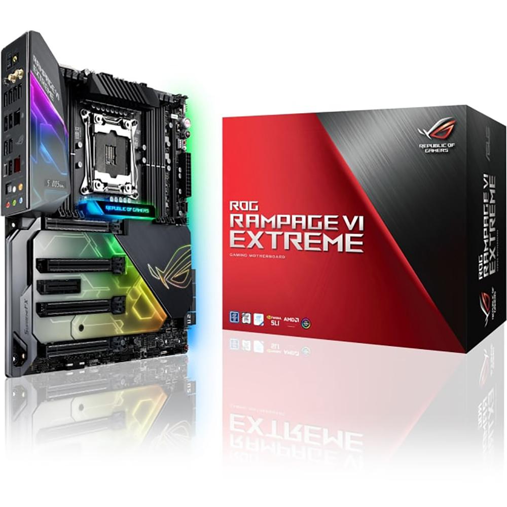 ASUS X299 ROG Rampage VI Extreme EATX Motherboard - LGA2066, DDR4, M.2, U.2, WiGig WiFi, USB 3.1, Aura Sync RGB - Perfect for High-End Gaming PCs & Workstations