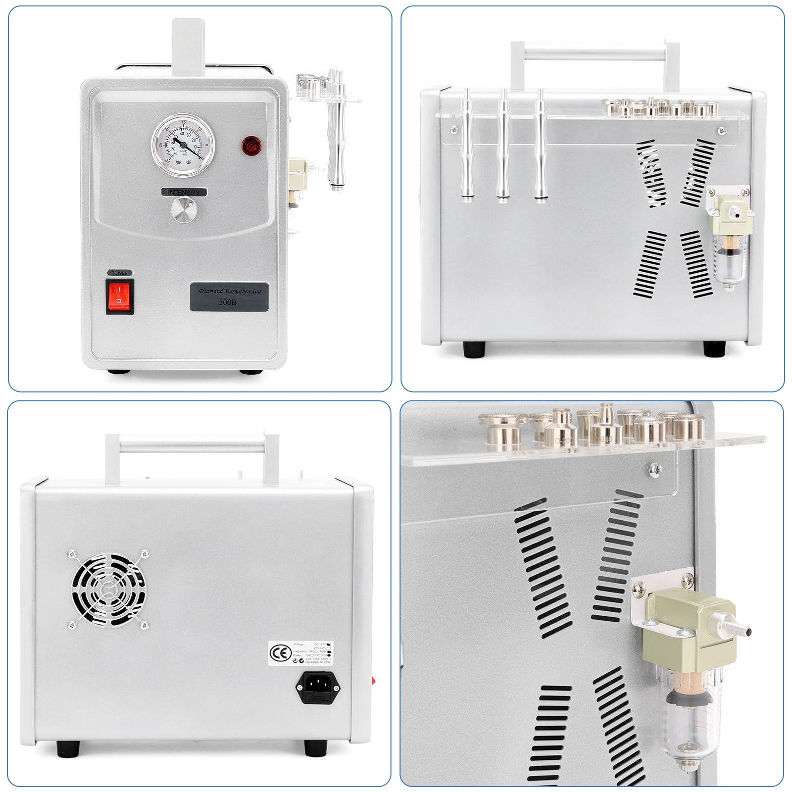 Professional Diamond Dermabrasion Machine for Face - Microdermabrasion Skin Care Device with 400 Cotton Filters & Adjustable Suction (0-68cmHg) - Perfect for At-Home Spa, Acne Treatment & Anti-Aging Skincare Routine