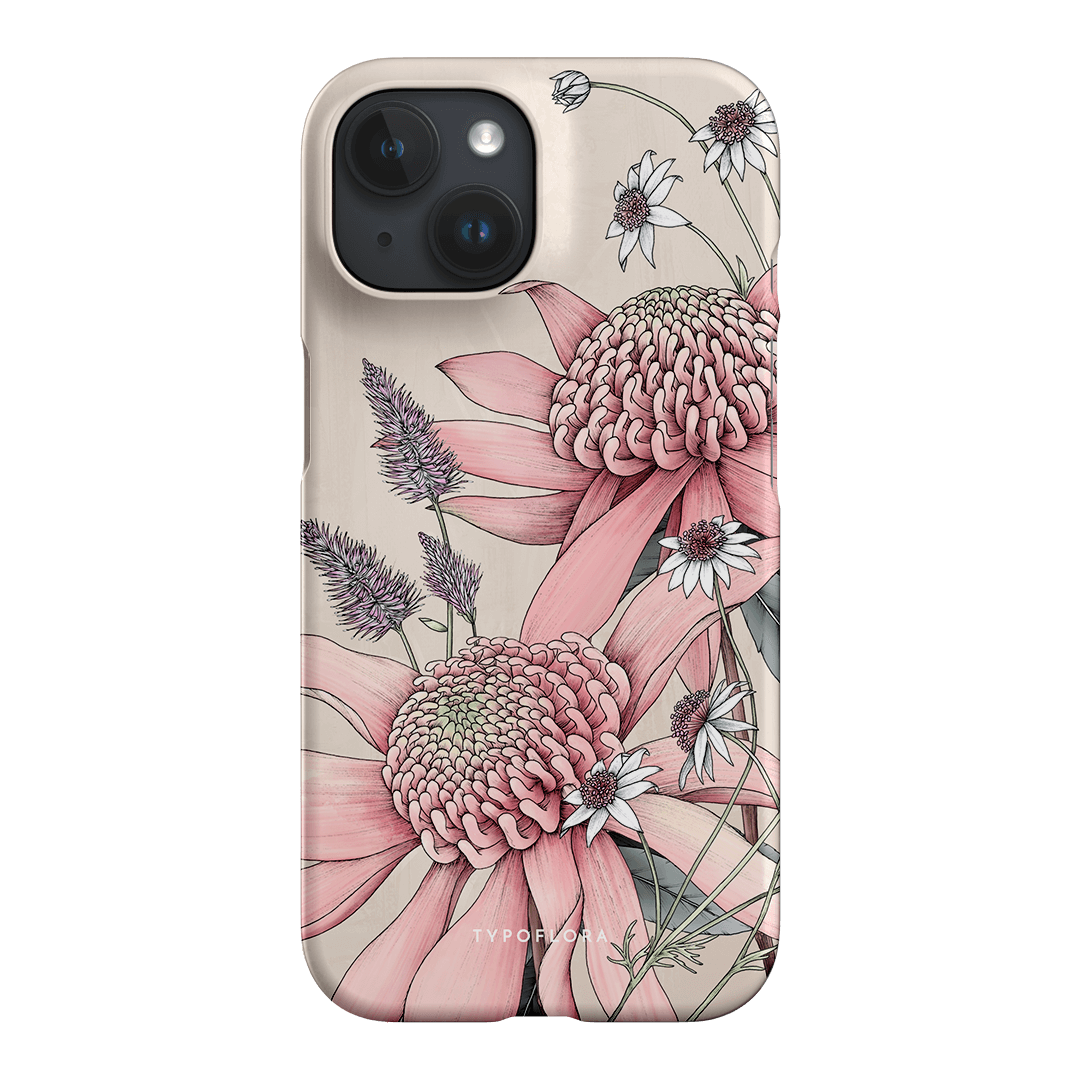 Pink Waratah Flower iPhone Case - Shockproof & Slim Protective Cover for iPhone 12/13/14/15 Pro Max - Perfect for Outdoor Adventures, Travel & Daily Use