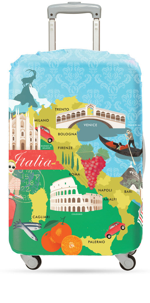 LOQI Luggage Cover URBAN Collection by Melissa Mackie - Stylish Protective Travel Bag Cover for Suitcases - Perfect for Airports, Business Trips & Vacations