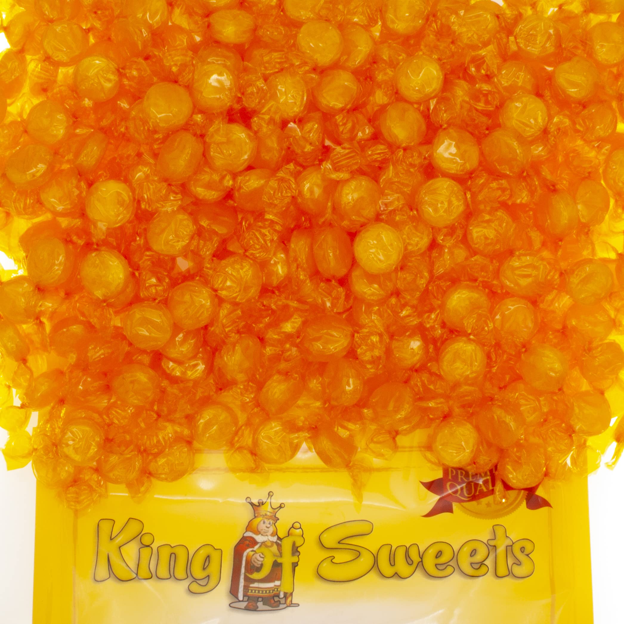 King of Sweets Colombian Butterscotch Buttons - 5lb Bulk Individually Wrapped Hard Candy | Old-Fashioned Movie Theater Candy | Halloween & Easter Treats | Resealable Bag for Parties, Gifts & Candy Buffets