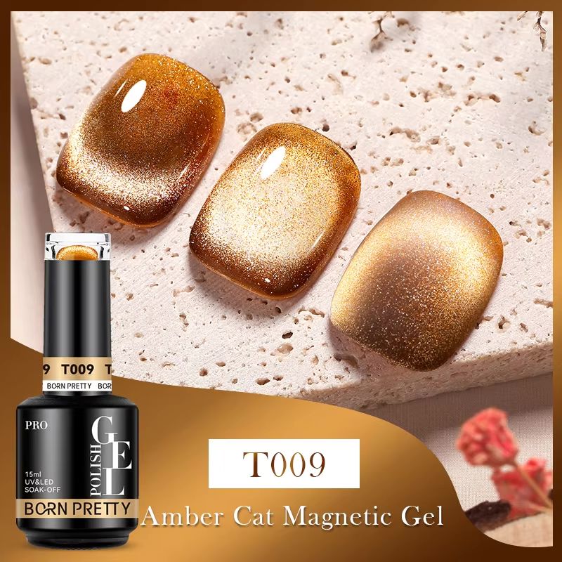 Born Pretty Jelly Amber Cat Eye Magnetic Gel Polish - 15ml Nail Art for Stunning Magnetic Cat Eye Effect, Perfect for Salon & Home Manicures