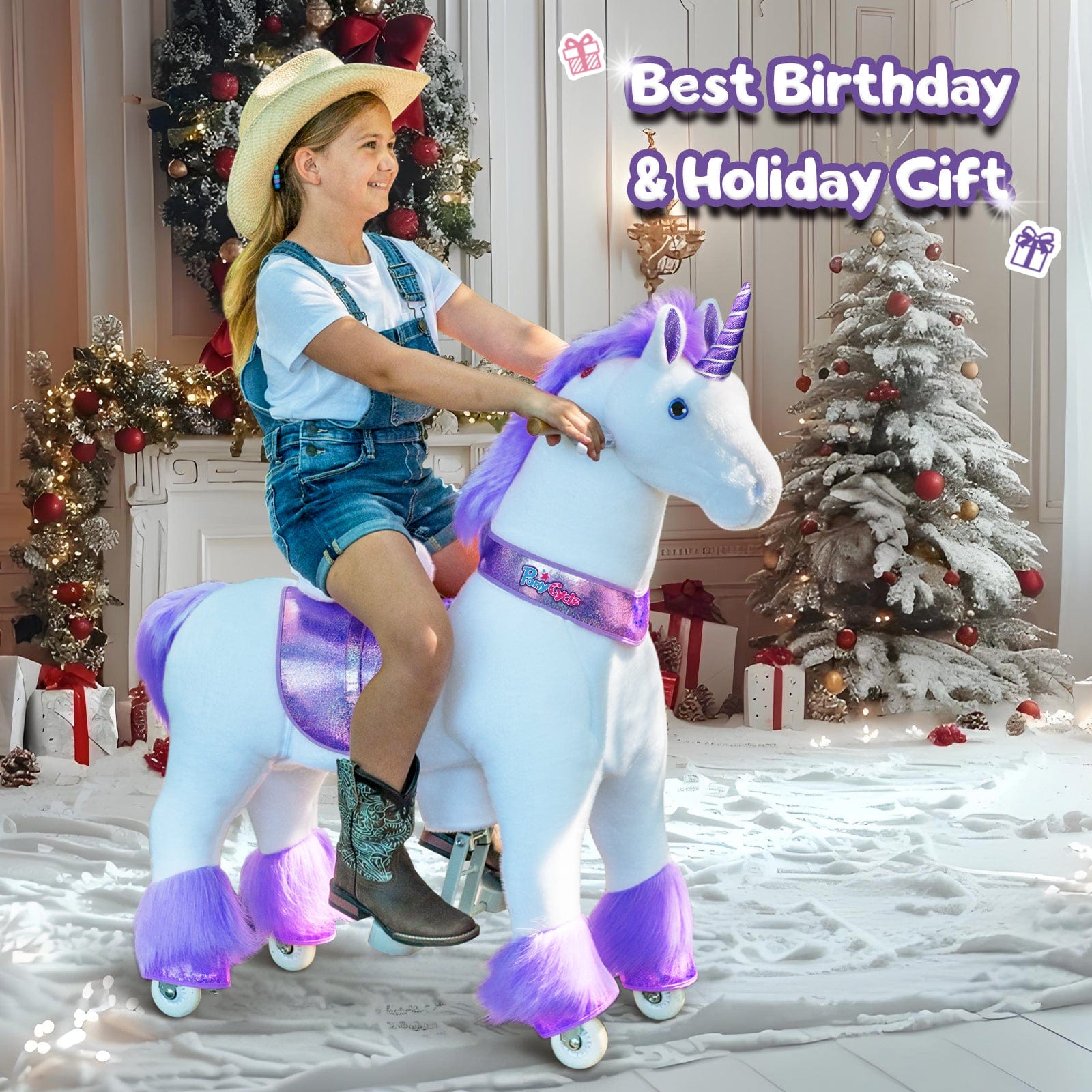 Ponycycle Ride-On Toy for Kids Ages 4-8 | Medium Size | Interactive Rocking Horse for Indoor & Outdoor Play | Perfect Birthday Gift for Boys & Girls