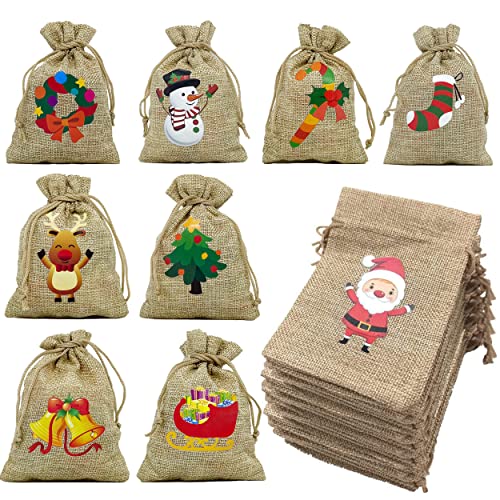 Christmas Jute Burlap Gift Bag