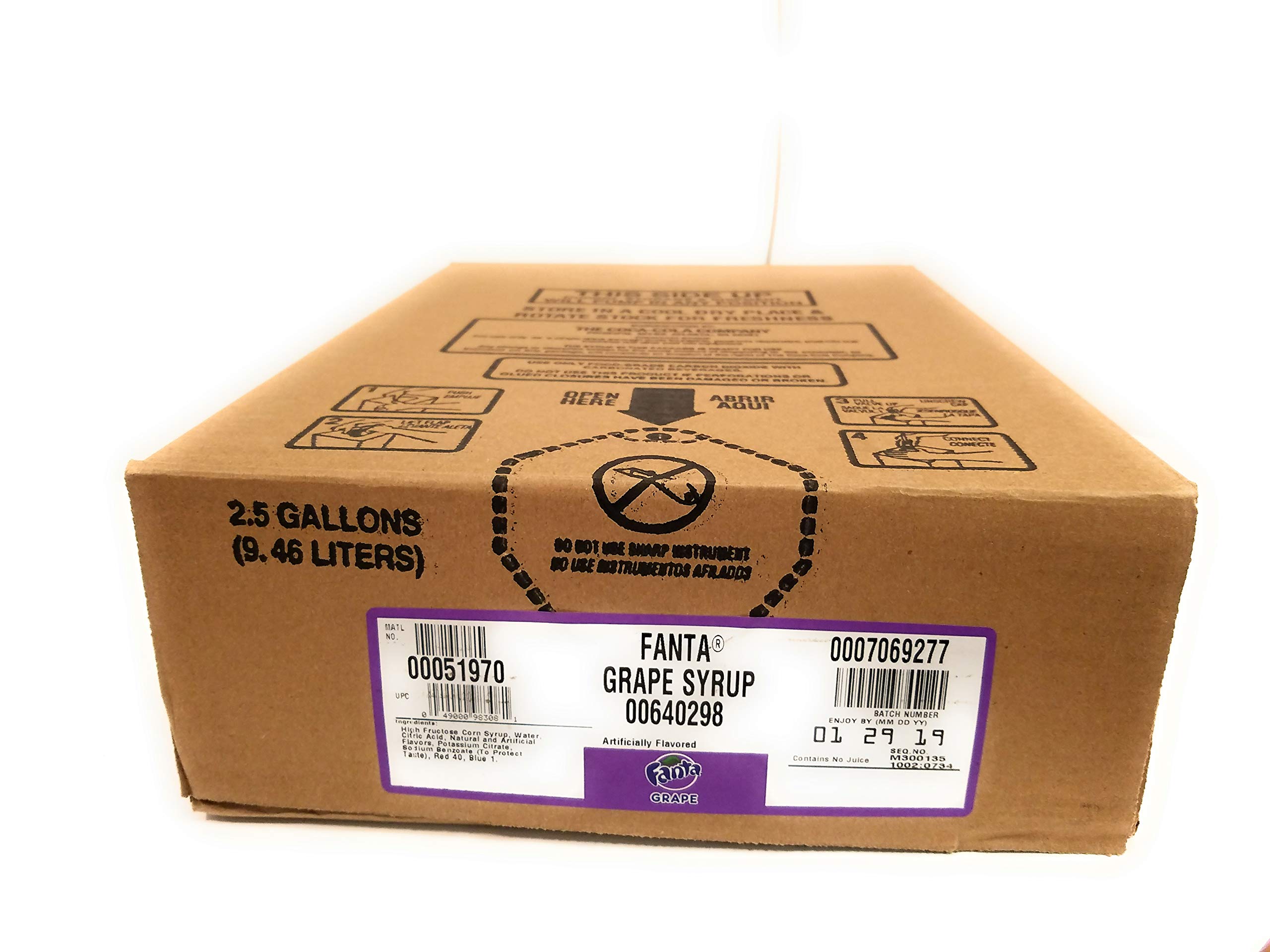 Fanta Grape 2.5 Gallon Bag-in-Box Soda Syrup Concentrate - Perfect for Restaurants, Movie Theaters, and Party Events