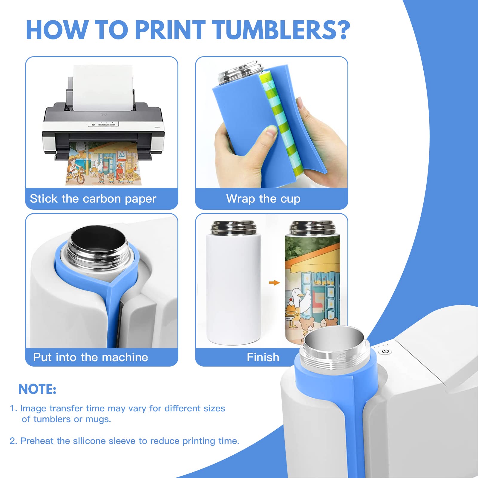 Sublimation Tumbler Wrap for Cricut Mug Press - 3 Thicknesses Heat Transfer Wrap (10